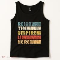 Relax The Umpire Is Here Baseball Tank Top thumb 2