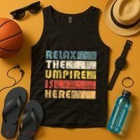 Relax The Umpire Is Here Baseball Tank Top thumb 4
