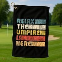Relax The Umpire Is Here Baseball Golf Towel thumb 1