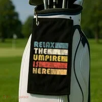 Relax The Umpire Is Here Baseball Golf Towel thumb 2
