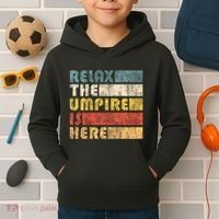 Relax The Umpire Is Here Baseball Kids Hoodie thumb 2