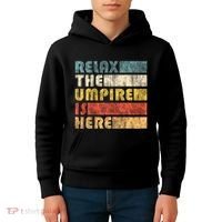 Relax The Umpire Is Here Baseball Kids Hoodie thumb 4
