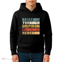 Relax The Umpire Is Here Baseball Kids Hoodie thumb 4