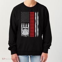 Railroad Train Usa Flag American Train Conductor Railway Women's Sweatshirt thumb 0