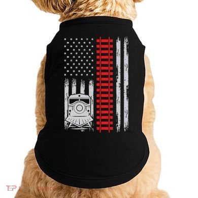 Railroad Train Usa Flag American Train Conductor Railway Doggie Tank