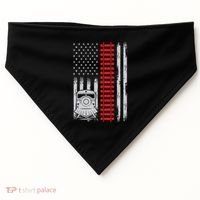 Railroad Train Usa Flag American Train Conductor Railway USA-Made Doggie Bandana thumb 0