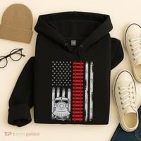 Railroad Train Usa Flag American Train Conductor Railway Hoodie thumb 4