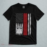 Railroad Train Usa Flag American Train Conductor Railway T-Shirt thumb 5