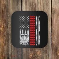 Railroad Train Usa Flag American Train Conductor Railway Coaster thumb 0