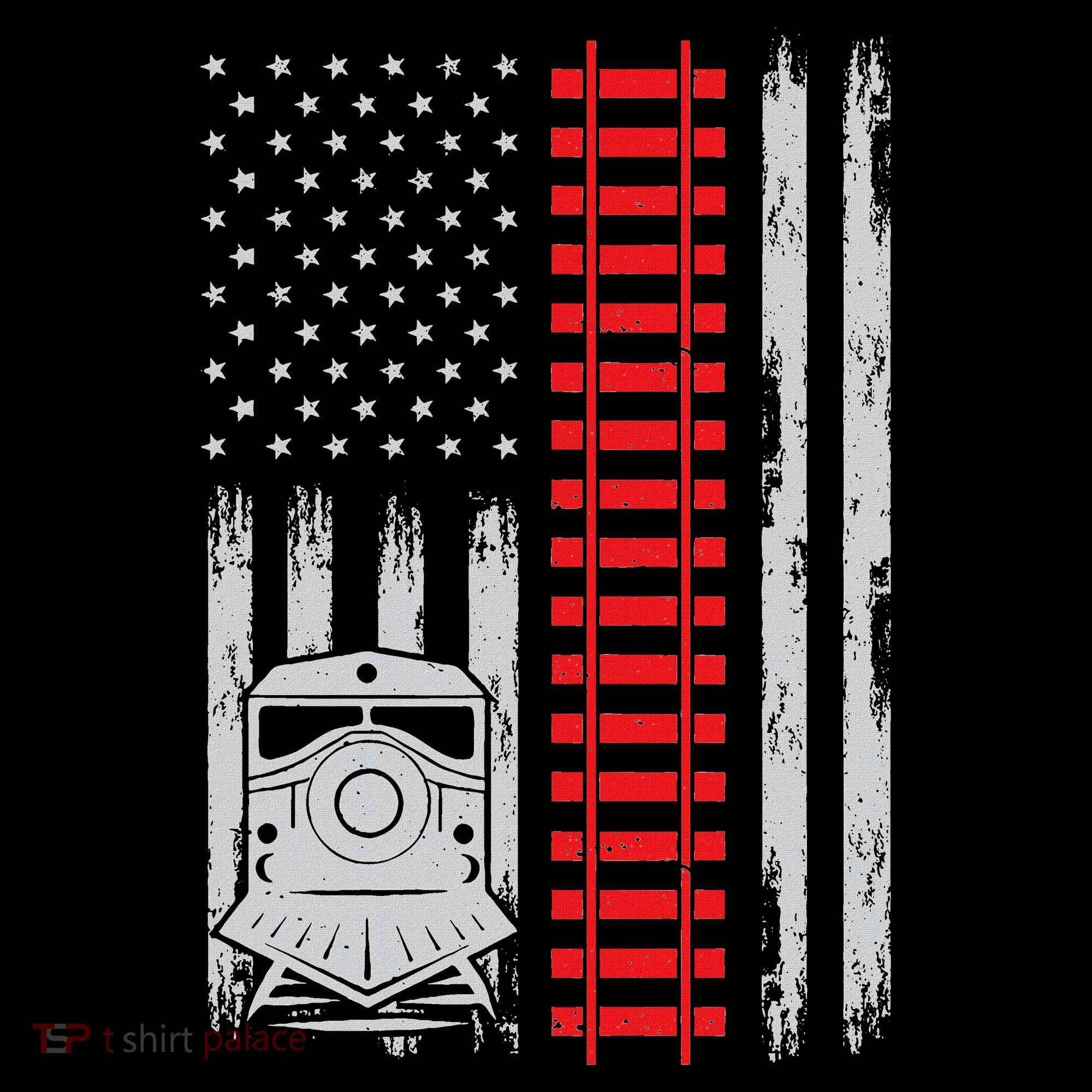 Railroad Train Usa Flag American Train Conductor Railway Women's Hoodie