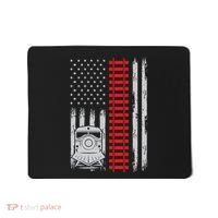 Railroad Train Usa Flag American Train Conductor Railway Mousepad thumb 0