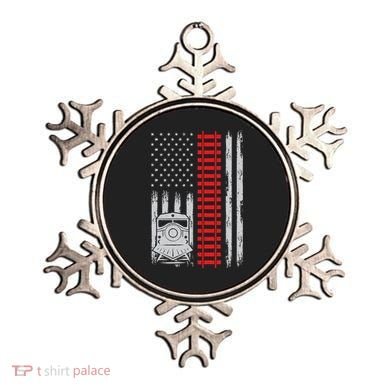 Railroad Train Usa Flag American Train Conductor Railway Ornament