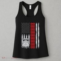 Railroad Train Usa Flag American Train Conductor Railway Women's Tank Top thumb 3