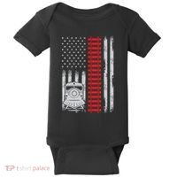 Railroad Train Usa Flag American Train Conductor Railway Baby Bodysuit thumb 0