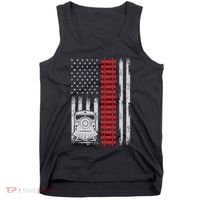 Railroad Train Usa Flag American Train Conductor Railway Tank Top thumb 0