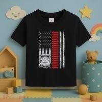 Railroad Train Usa Flag American Train Conductor Railway Toddler T-Shirt thumb 3