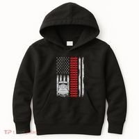 Railroad Train Usa Flag American Train Conductor Railway Kids Hoodie thumb 0
