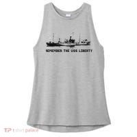 Remember The Uss Liberty Ladies PosiCharge Tri-Blend Wicking Tank thumb 0