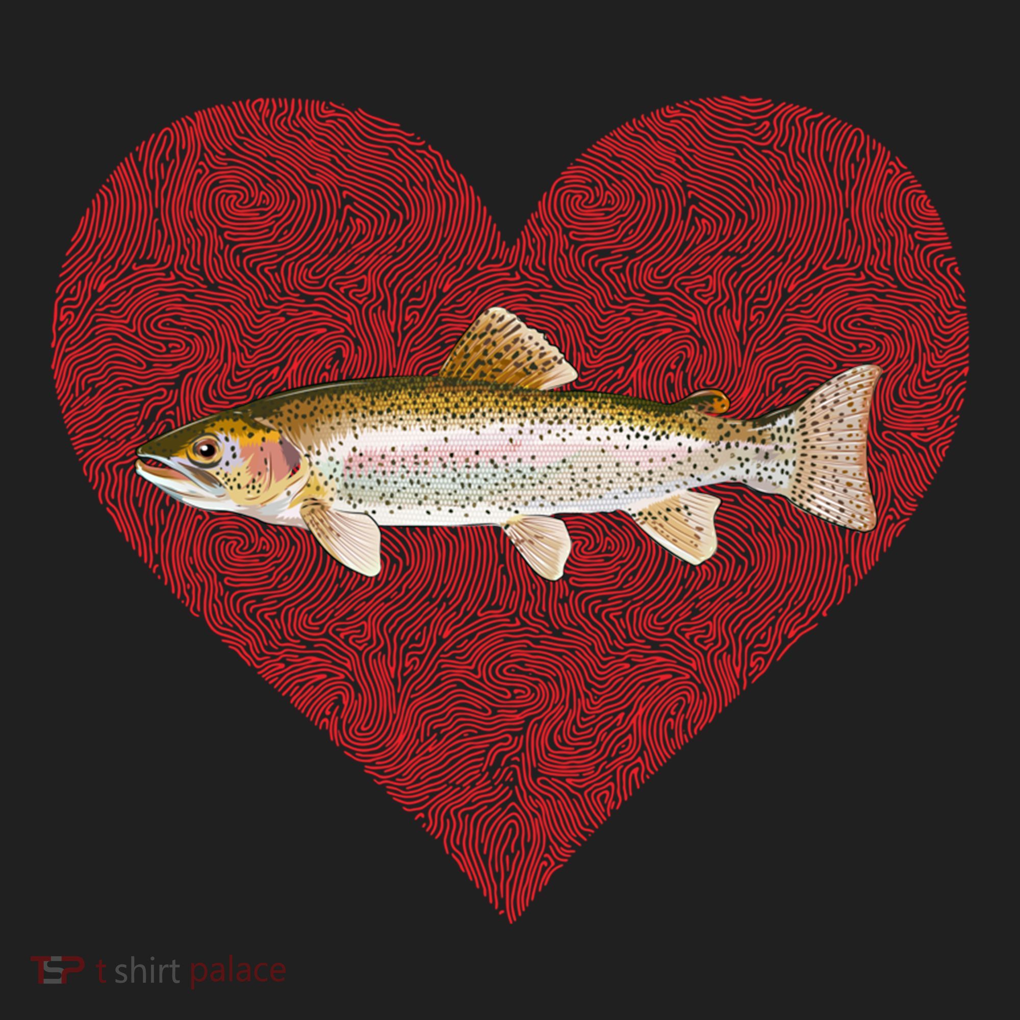 Rainbow Trout Valentines Day Fish Love Fingerprint Gift Beanie