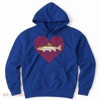 Rainbow Trout Valentines Day Fish Love Fingerprint Gift Hoodie thumb 0