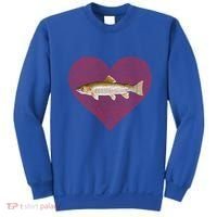 Rainbow Trout Valentines Day Fish Love Fingerprint Gift Sweatshirt thumb 0