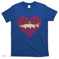 Rainbow Trout Valentines Day Fish Love Fingerprint Gift T-Shirt thumb 0
