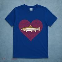 Rainbow Trout Valentines Day Fish Love Fingerprint Gift T-Shirt thumb 5
