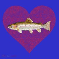Rainbow Trout Valentines Day Fish Love Fingerprint Gift Polo thumb 2