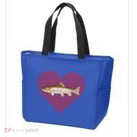 Rainbow Trout Valentines Day Fish Love Fingerprint Gift Tote Bag thumb 3