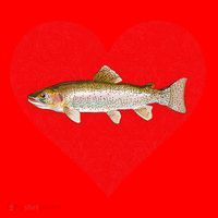 Rainbow Trout Valentines Day Fish Love Fingerprint Gift Santa Hat thumb 1