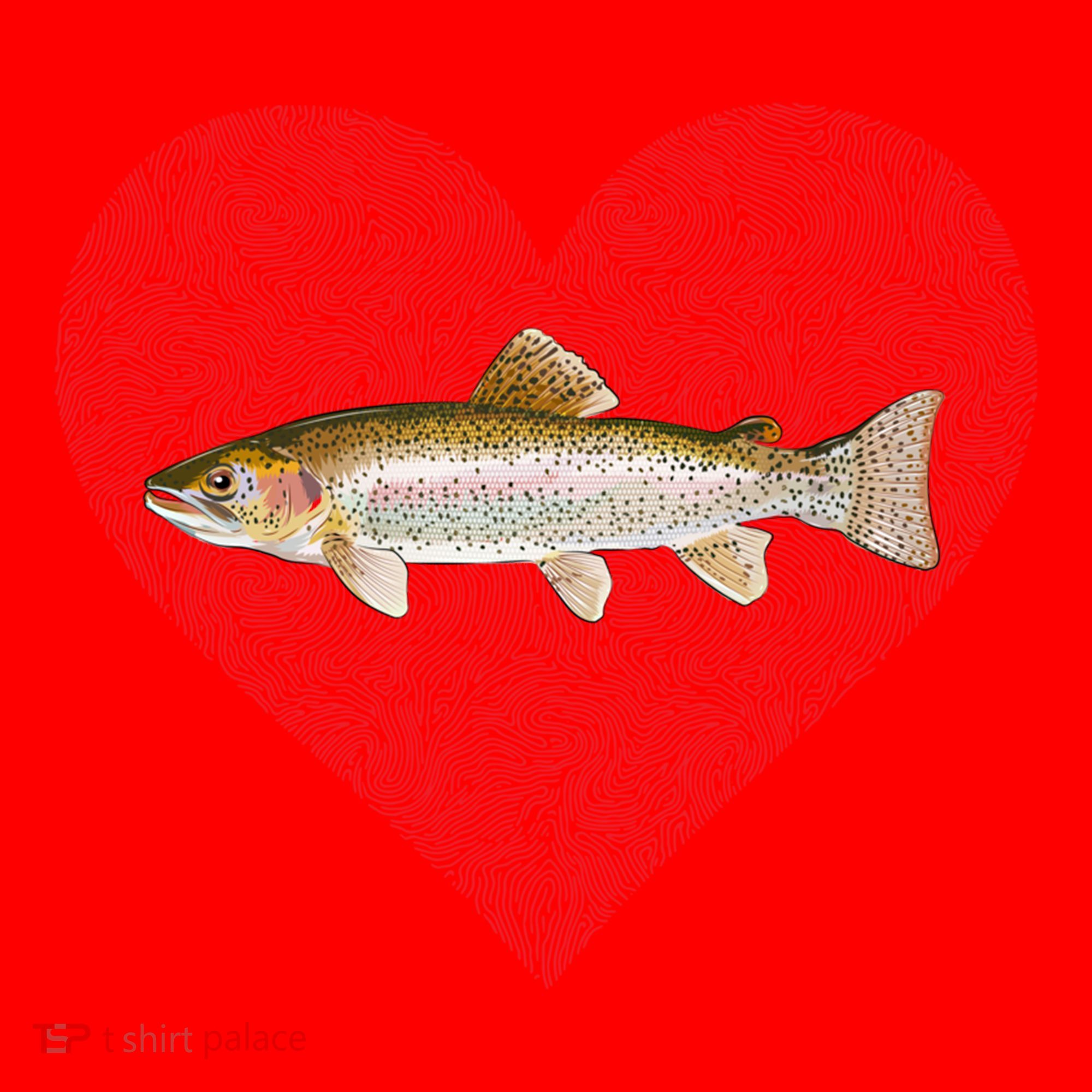 Rainbow Trout Valentines Day Fish Love Fingerprint Gift Santa Hat