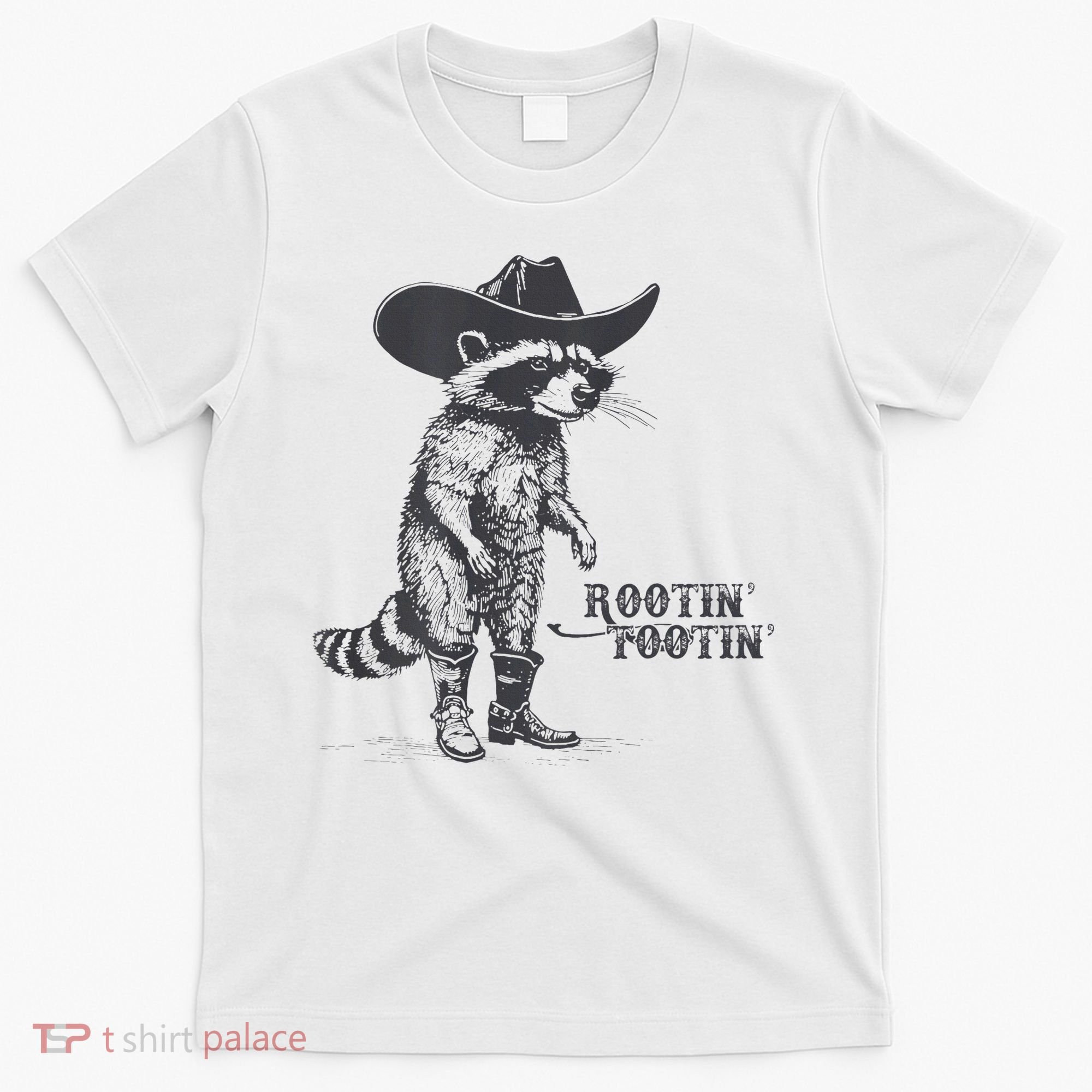 Rootin Tootin Vintage Raccoon Cow Cow Trash Panda T-Shirt