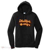 Retro Thankful Vibes Thanksgiving Fall Season Gift Women's Hoodie thumb 0