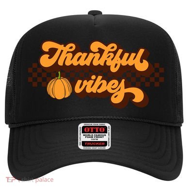 Retro Thankful Vibes Thanksgiving Fall Season Gift Hat