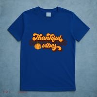 Retro Thankful Vibes Thanksgiving Fall Season Gift T-Shirt thumb 5