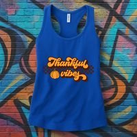 Retro Thankful Vibes Thanksgiving Fall Season Gift Women's Tank Top thumb 3