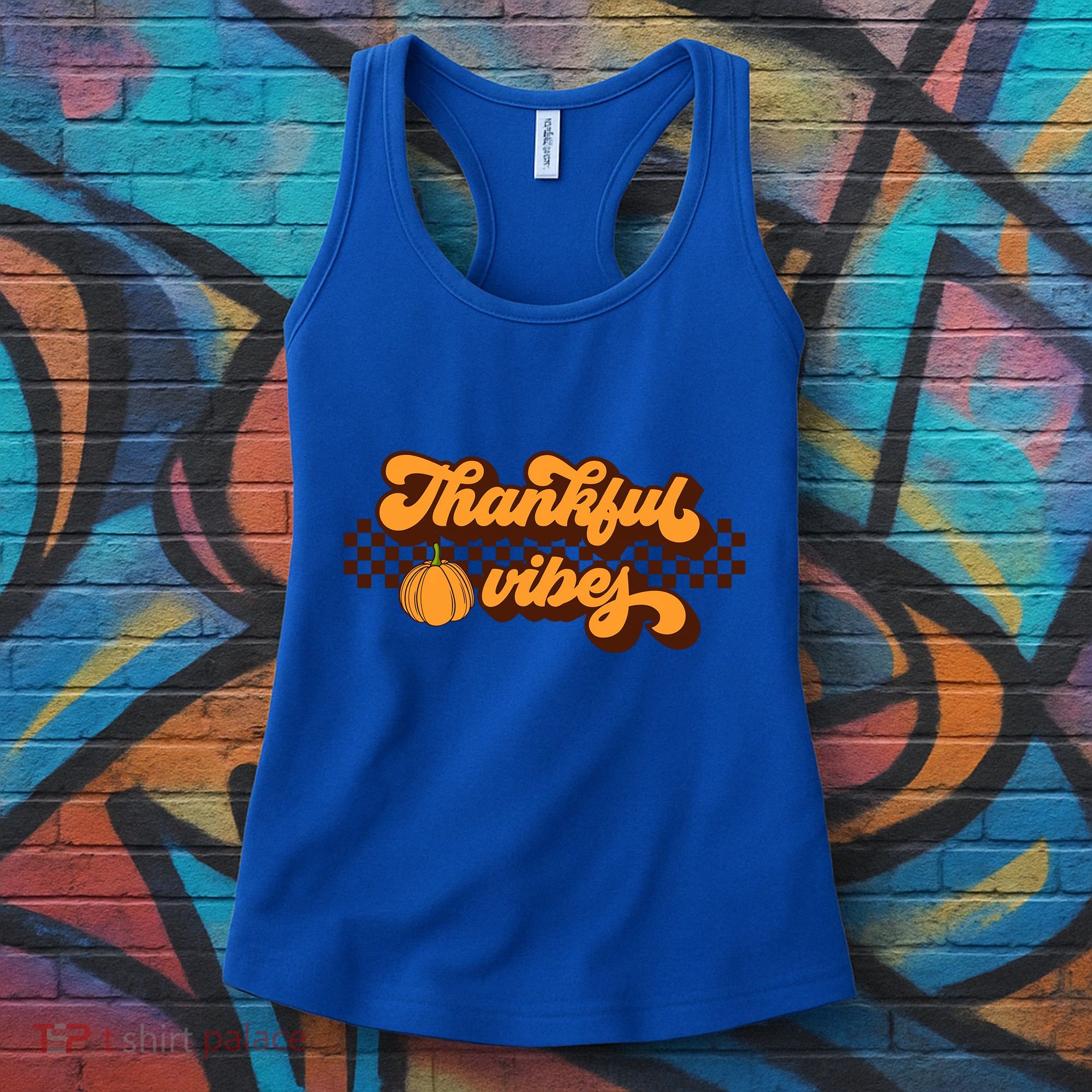 Retro Thankful Vibes Thanksgiving Fall Season Gift Women's Tank Top