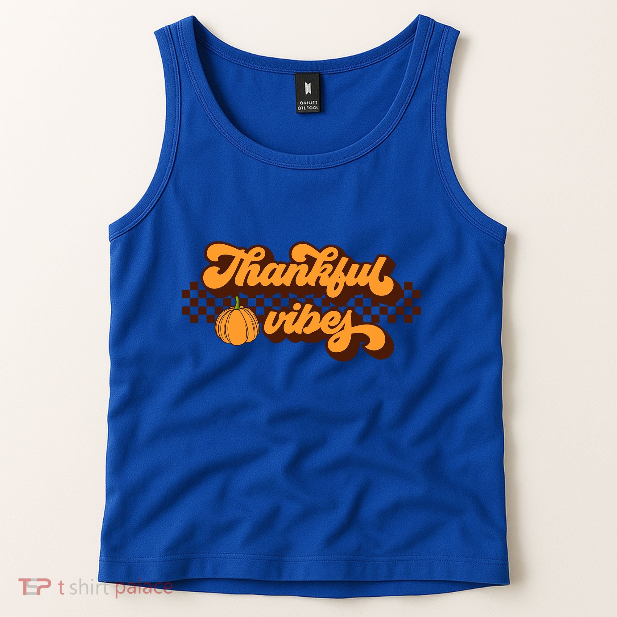 Retro Thankful Vibes Thanksgiving Fall Season Gift Tank Top