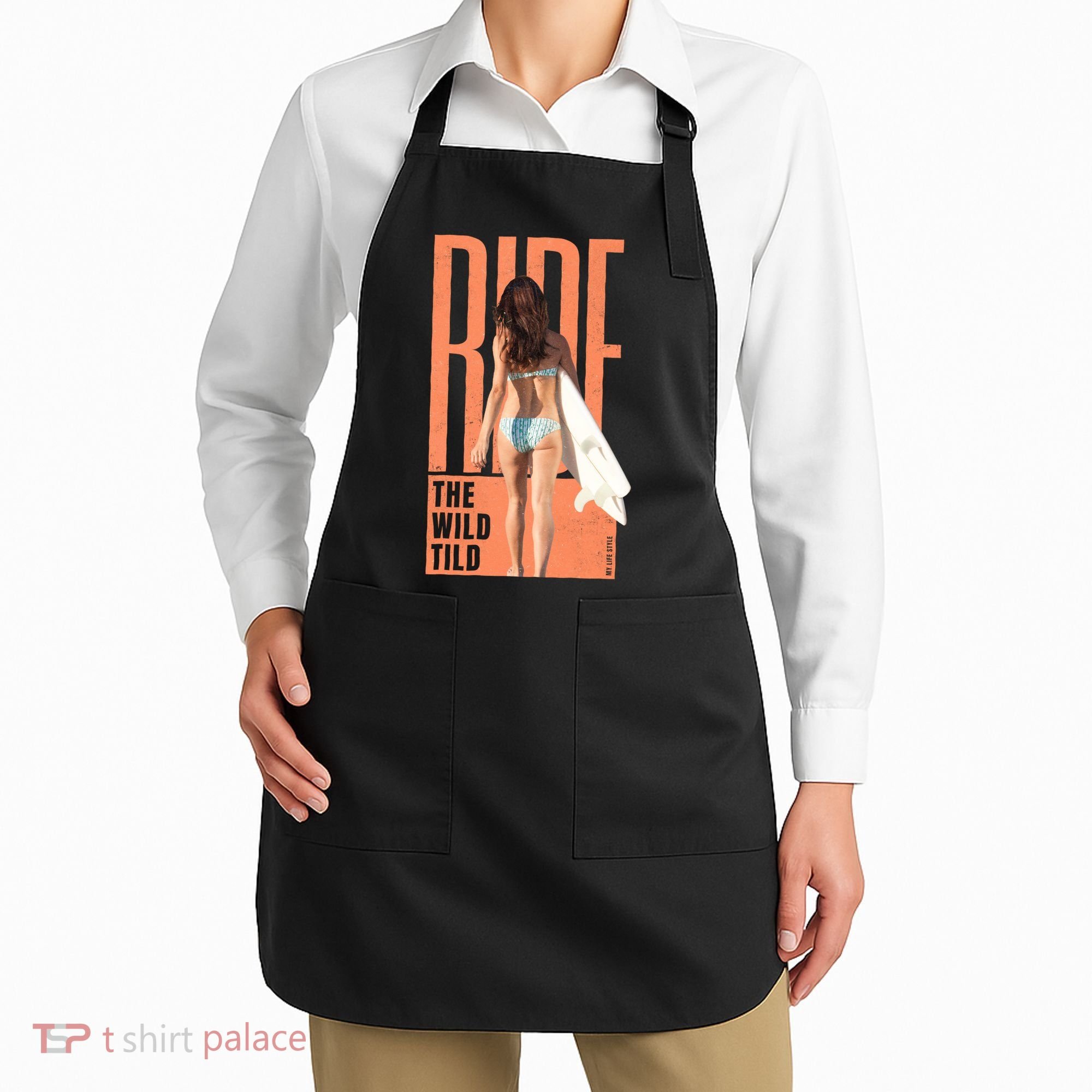 Ride The Wild Woman Surfing Apron