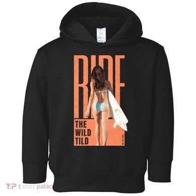 Ride The Wild Woman Surfing Toddler Hoodie