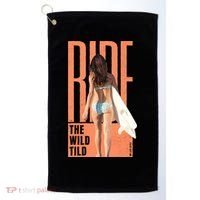 Ride The Wild Woman Surfing Golf Towel thumb 0