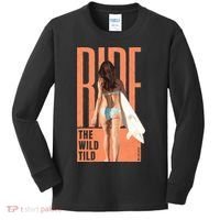 Ride The Wild Woman Surfing Kids Long Sleeve Shirt thumb 0