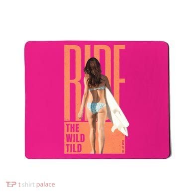 Ride The Wild Woman Surfing Mousepad
