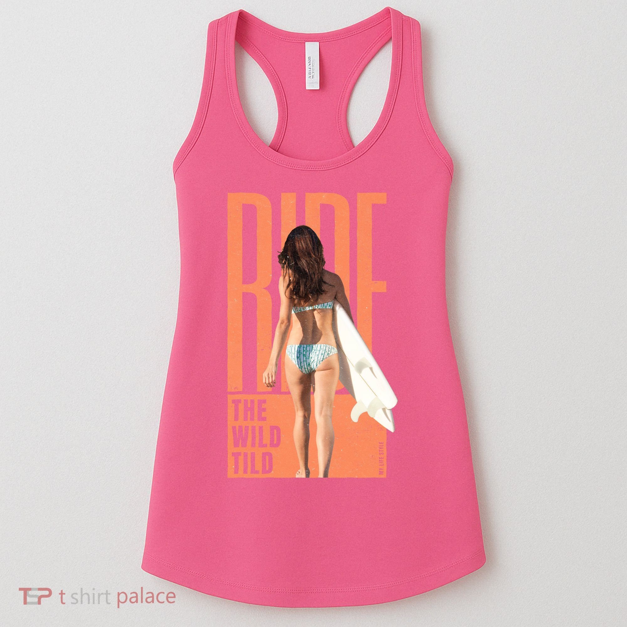 Ride The Wild Woman Surfing Women's Tank Top