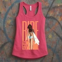 Ride The Wild Woman Surfing Women's Tank Top thumb 3