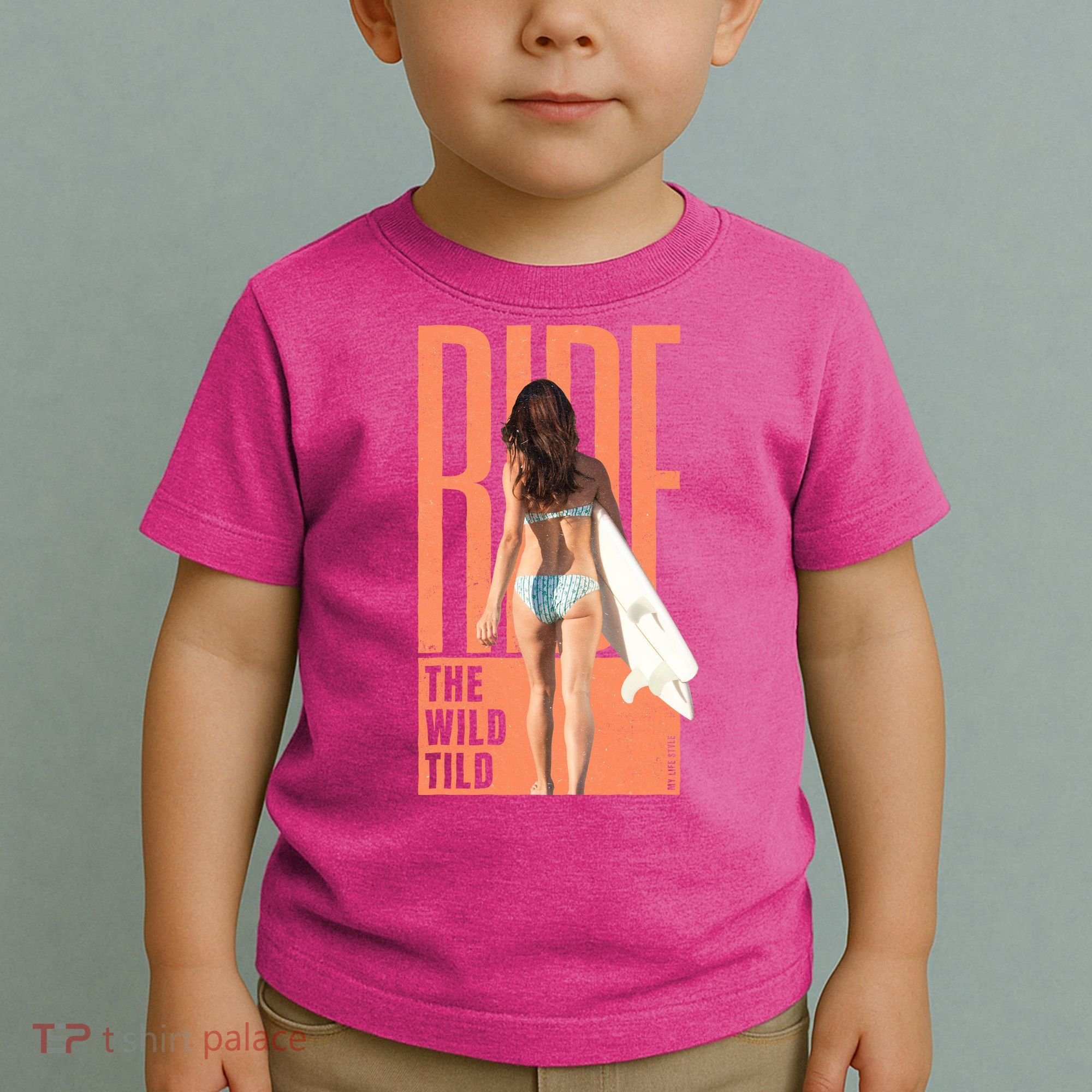 Ride The Wild Woman Surfing Toddler T-Shirt