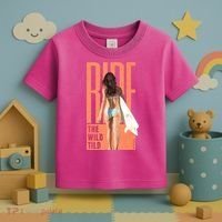 Ride The Wild Woman Surfing Toddler T-Shirt thumb 3