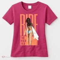 Ride The Wild Woman Surfing Women's T-Shirt thumb 0