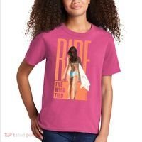 Ride The Wild Woman Surfing Kids T-Shirt thumb 2