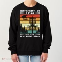 Retro That's What I Do I Play Disc Golf And I Know Things Women's Sweatshirt thumb 0